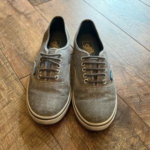 Vans Authentic Low Pro Castlerock Gray Herringbone Print Shoe Women’s 8